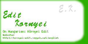 edit kornyei business card